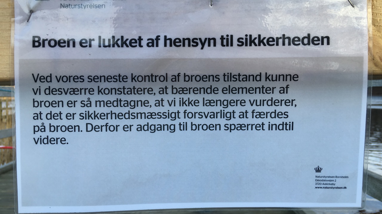 04,12,2018 Broen er lukket i Hammersøen.